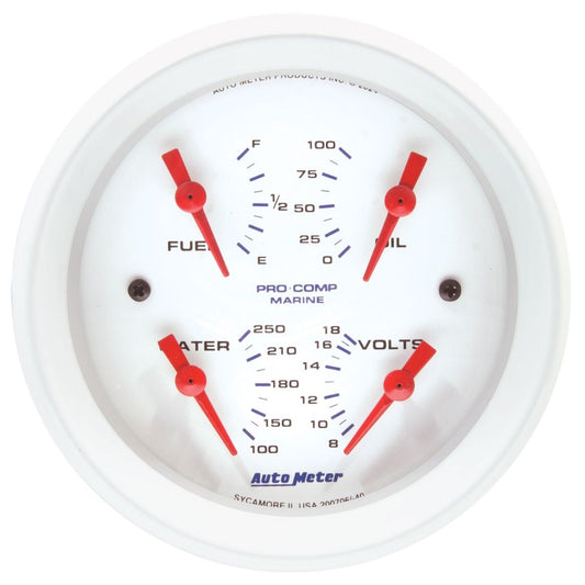 AutoMeter Marine White 3-3/8in Gauge - 100PSI (200706)