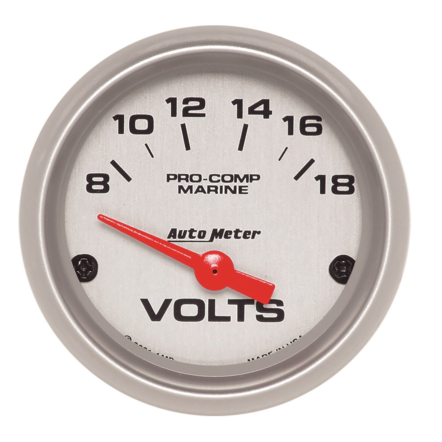 AutoMeter Voltmeter 2-1/16in 18V Electric Marine Silver Ultra-Lite Gauge (200756-33)