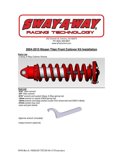 aFe 2.5in Front Coilover Kit | Nissan Titan (04-15) (201-5600-01)