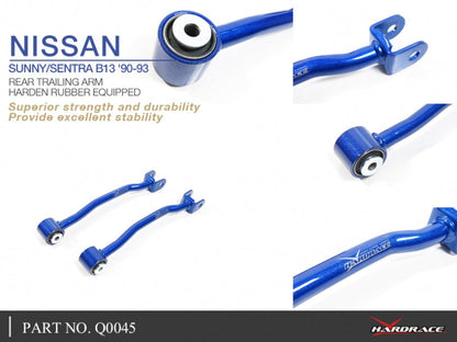 Hardrace Hardened Rubber Rear Trailing Arm Nissan Sentra/Sylphy 3rd B13 1990-1994