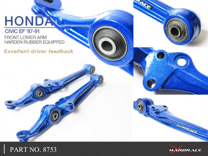 Hardrace Hardened Rubber Front Lower Arm Honda Civic 87-91