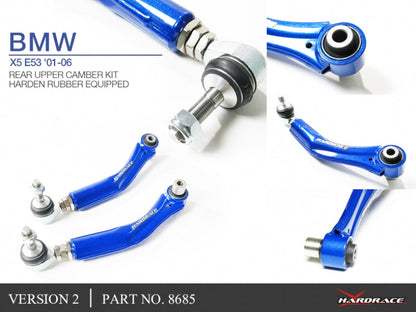 Hardrace Hardened Rubber Rear Upper Camber Kit V2 BMW X5 E53 2000-2006