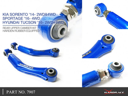 Hardrace Hardened Rubber Rear Upper Camber Kit Kia Sorento 14- 2WD&4WD / Sportage 16- 4WD