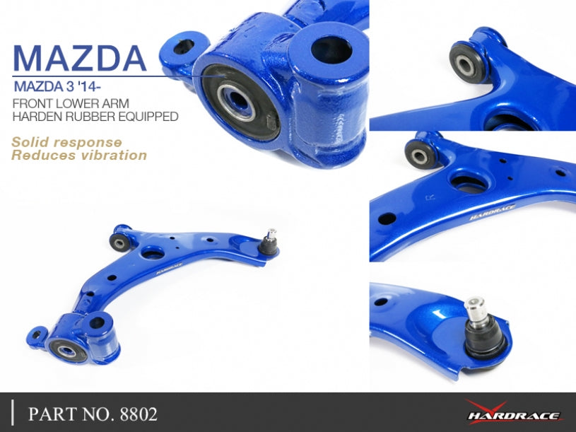 Hardrace Hardened Rubber Front Lower Arm Mazda 3/Axela 3rd BM/By 2014-2018