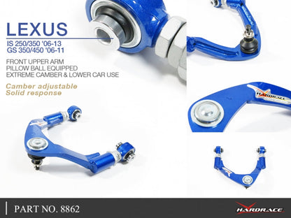 Hardrace Pillow Ball Front Upper Camber Kit Lexus IS250 / 350 06-13 / GS350 / 450 06-11