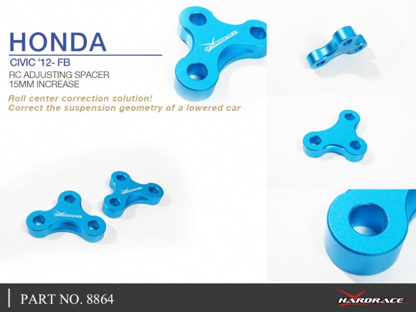 Hardrace Front Geometry Correction Spacer +15mm Honda Civic 9th 2012-2015 FG, FB