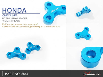 Hardrace Front Geometry Correction Spacer +15mm Honda Civic 9th 2012-2015 FG, FB