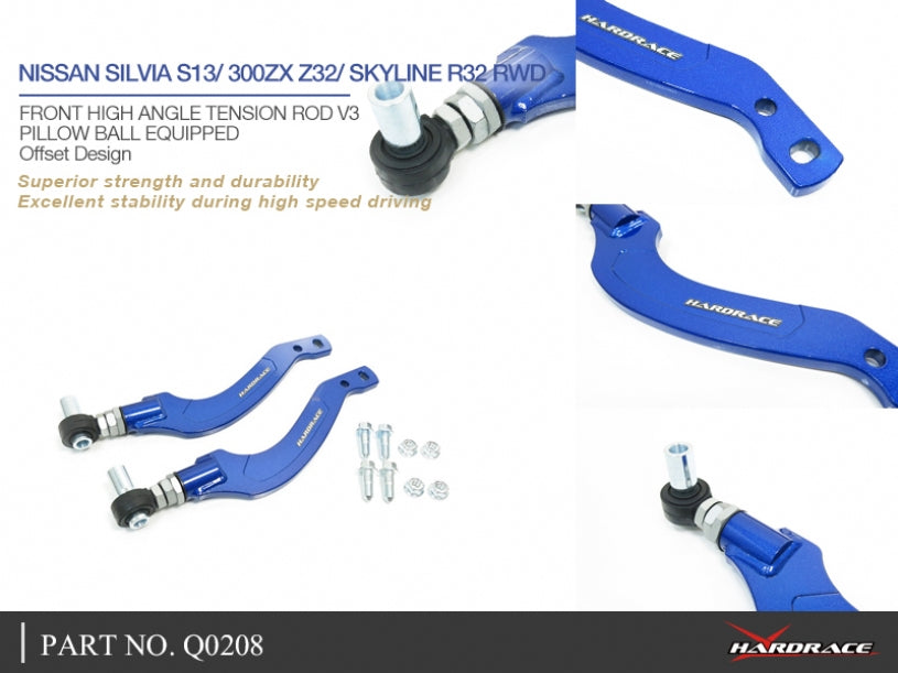 Hardrace Pillow Ball Front High Angle Tension Rod Nissan Silvia S13 / 300ZX Z32 / Skyline R32 RWD