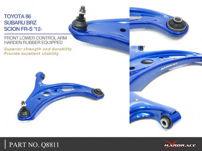Hardrace Hardened Rubber Front Lower Control Arm Toyota 86 2012-2021-/Subaru BRZ 2012-2021