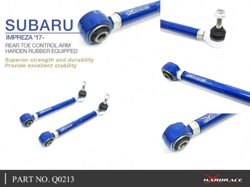Hardrace Hardened Rubber Rear Toe Control Arm Subaru Impreza 17- / XV 17- / Forester 18- / WRX 22
