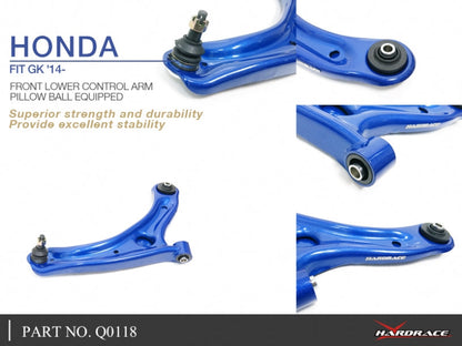 Hardrace Pillow Ball Front Lower Control Arm Honda Fit GK 2014+