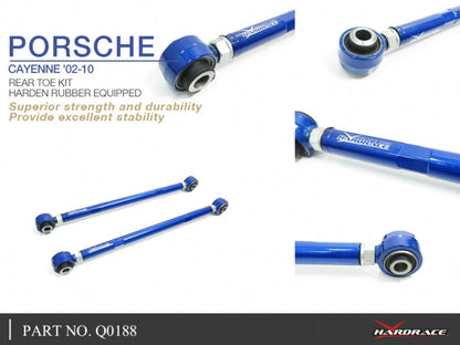 Hardrace Hardened Rubber Rear Toe Kit Porsche Cayenne 955 / 957 02-10