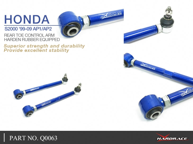 Hardrace Hardened Rubber Rear Toe Control Arm Honda S2000 99-09 AP1 / AP2