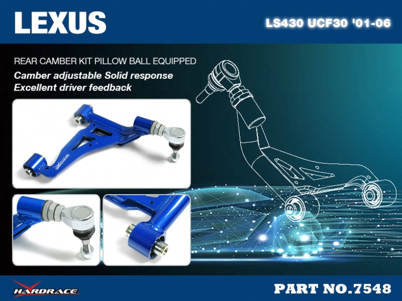 Hardrace Pillow Ball Rear Camber Kit Lexus Ls 3rd XF30 2001-2006/Toyota Celsior UCF3 2000-2006
