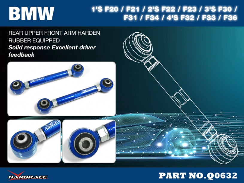 Hardrace Hardened Rubber Rear Upper Front Arm BMW 1s F20 / F21 / 2s F22 / F23 / 3s F30 / F31 / F34