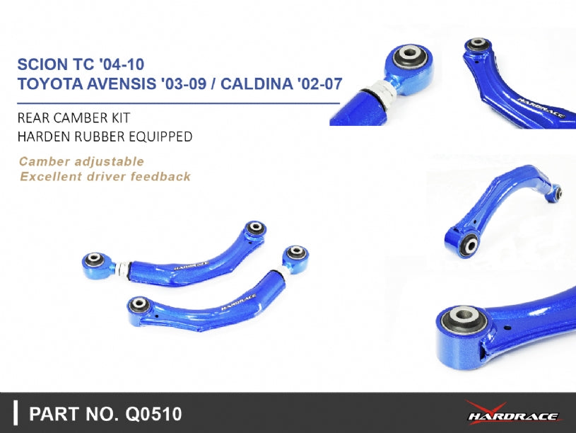 Hardrace Hardened Rubber Rear Camber Kit Scion TC 04-10 / Toyota Avensis 03-09 / Caldina 02-07