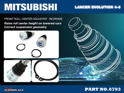 Hardrace Front Roll Center Adjuster +15mm Mitsubishi Lancer Evolution 4-6