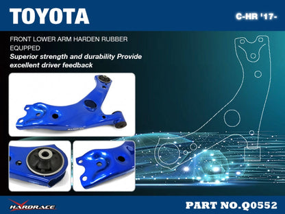 Hardrace Hardened Rubber Front Lower Control Arm Toyota C-HR 17 2017+