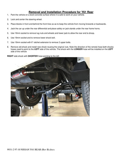 aFe Sway-A-Way 2.5in Rear Shock Kit w/ Remote Reservoir | Nissan Patrol (97-17) (202-0056-01)