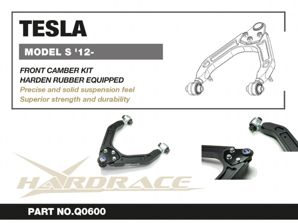 Hardrace Hardened Rubber Front Upper Camber Kit Tesla Model S 2012-2020