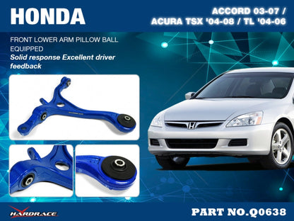 Hardrace Pillow Ball Front Lower Arm Honda Accord 2003-2007/Acura TSX 2004-2008/TL 2004-2006