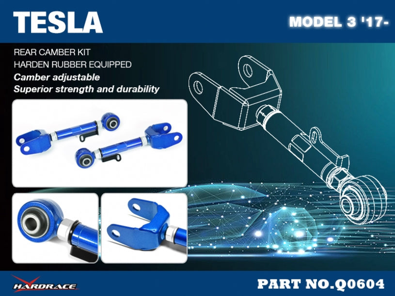 Hardrace Hardened Rubber Rear Camber Kit Tesla Model 3 17 2017+