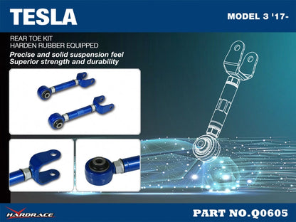 Hardrace Hardened Rubber Rear Toe Kit Tesla Model 3 2017+/Tesla Model Y 2020+