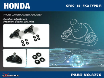 Hardrace Front Lower Camber Adjustable Adjuster Honda Civic 9th Type-R FK2 2015-2017