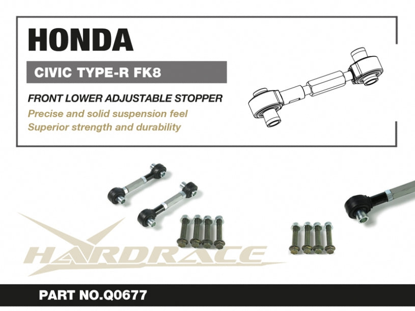 Hardrace Front Lower Stopper Adjustable Link Honda Civic Type-R 17-22 FK8 / 22- FL5