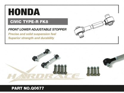 Hardrace Front Lower Stopper Adjustable Link Honda Civic Type-R 17-22 FK8 / 22- FL5