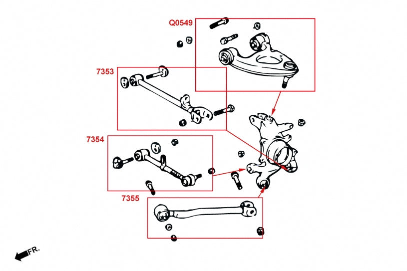 Hardrace Pillow Ball Rear Toe Control Arm Lexus Ls 2nd XF20 1995-2000/Toyota Celsior UCF2 1994-2000