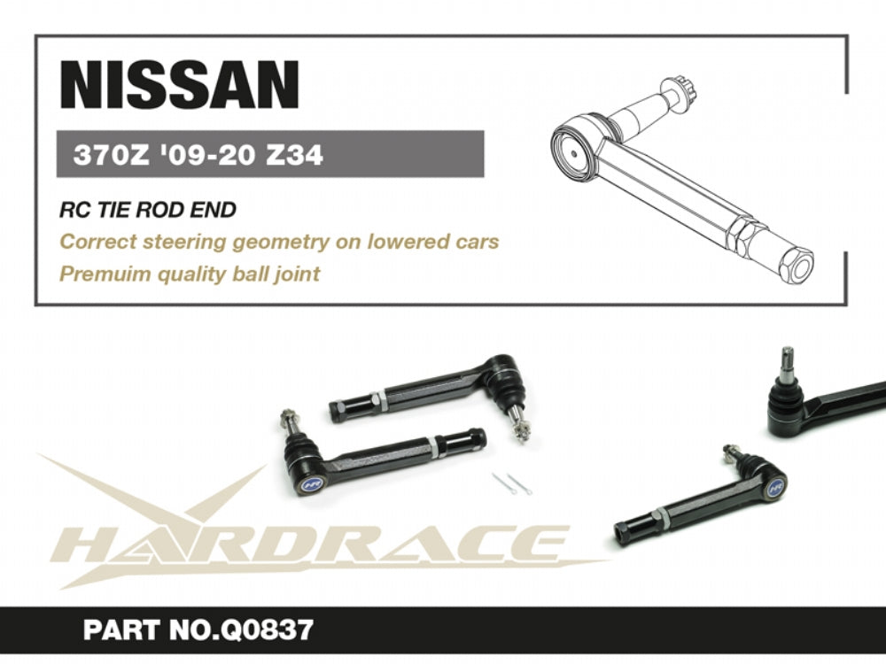 Hardrace RC Tie Rod End for Lowered Suspension Nissan 370z Z34 / Z 22- / Infiniti G 06-14 V36 / Q50