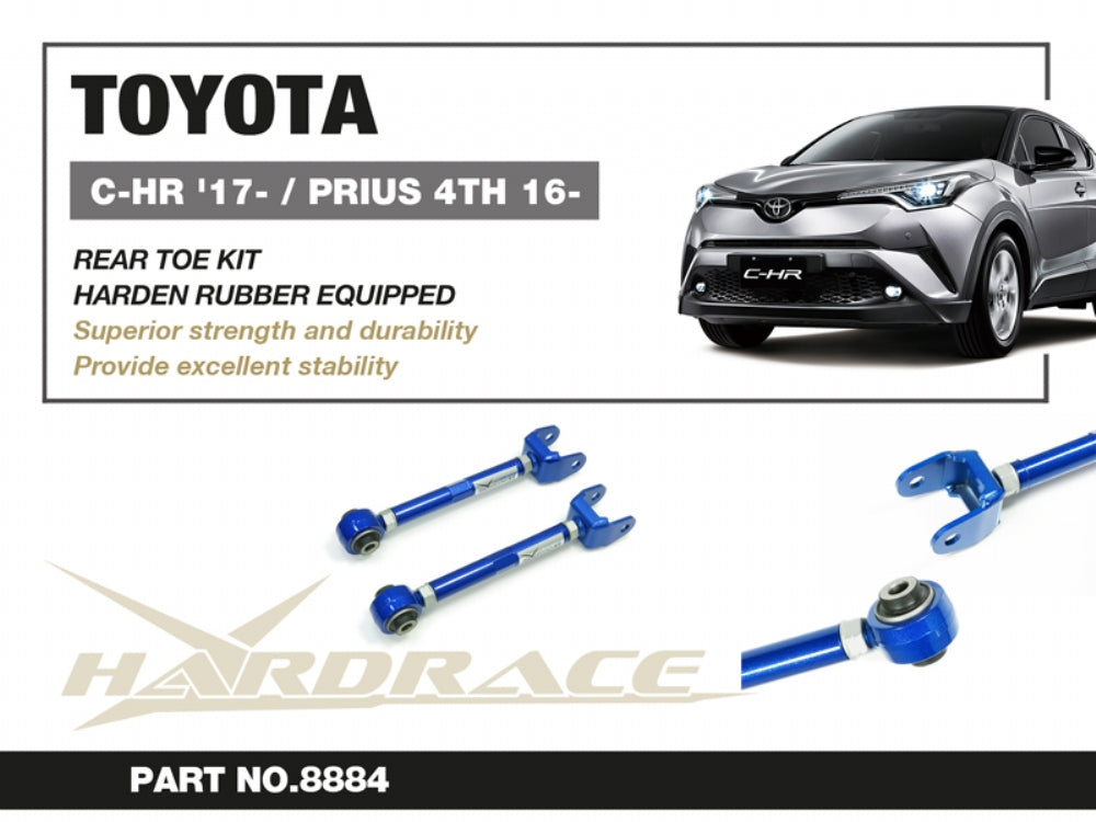 Hardrace Hardened Rubber Rear Toe Kit 12mm Toyota C-HR 2017+/Prius 2016+ 2017+