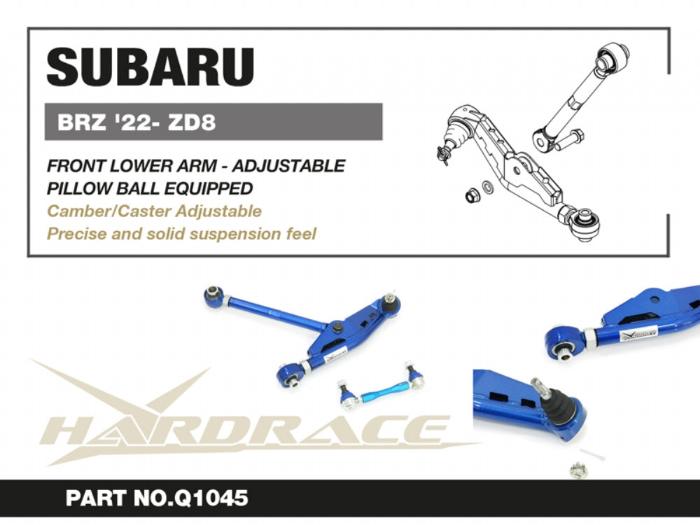 Hardrace Pillow Ball Front Lower Adjustable Arm with RC Ball Joint Subaru BRZ ZD8 2021+