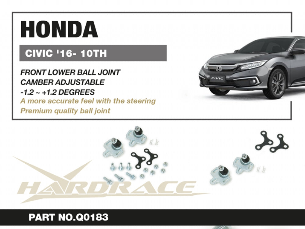 Hardrace Front Lower Ball Adjustable Joint Honda Civic 16-21 US Spec / 21- Q0183