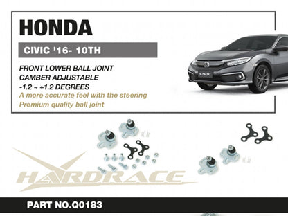 Hardrace Front Lower Ball Adjustable Joint Honda Civic 16-21 US Spec / 21- Q0183