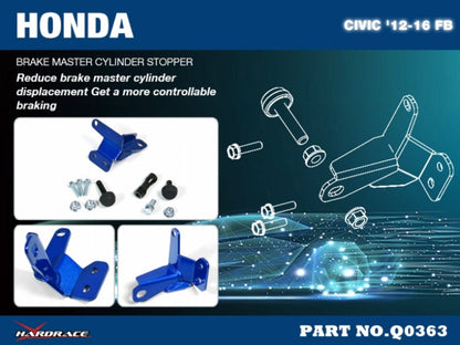 Hardrace Brake Master Cylinder Stopper LHD Honda Civic 12-16 FB