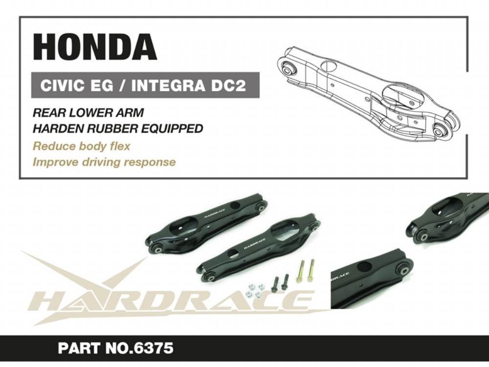 Hardrace Hardened Rubber Rear Lower Arm Honda Civic EG JDM/Acura Integra DC2 JDM/Type-R 1992-1996