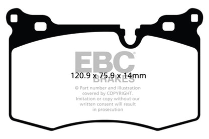 EBC Brakes DP51854NDX Bluestuff NDX Full Race Brake Pads for 09-15 Cooper