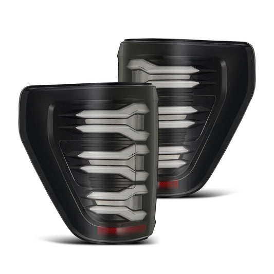 AlphaRex 21-23 Ford F150 LUXX-Series LED Tail Lights Black