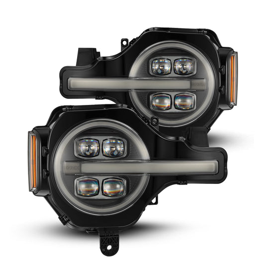 AlphaRex 21-25 Ford Bronco / 22-25 Bronco Raptor NOVA-Series LED Projector Headlights Black