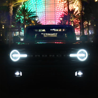 AlphaRex 21-25 Ford Bronco / 22-25 Bronco Raptor NOVA-Series LED Projector Headlights Black