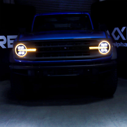 AlphaRex 21-25 Ford Bronco / 22-25 Ford Bronco Raptor NOVA-Series LED Projector Headlights Alpha-black