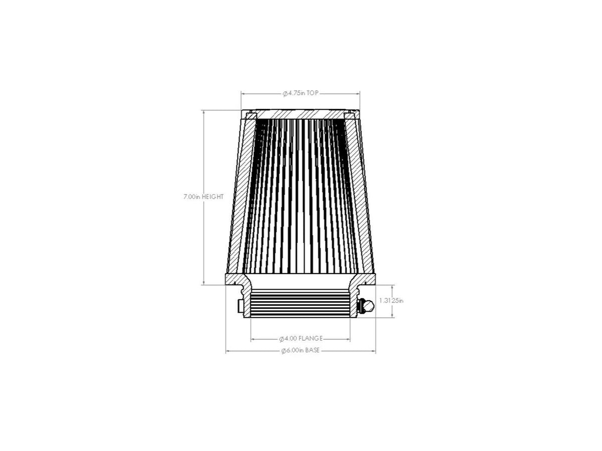 aFe Magnum FORCE Intake Replacement Air Filter w/ D2 Dura-Dry 4in Fx6in Bx4-3/4in Tx7in H (w/ Bumps)