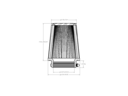 aFe Magnum FORCE Intake Replacement Air Filter w/ D2 Dura-Dry 4in Fx6in Bx4-3/4in Tx7in H (w/ Bumps)