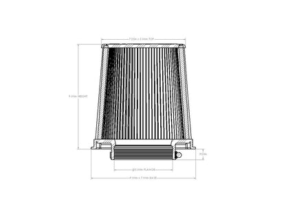 aFe Momentum Intake Replacement Filter w D2 Dura-Dry Media 5in F X (9x7)in B X (7-1/4x5)in T X 9in H