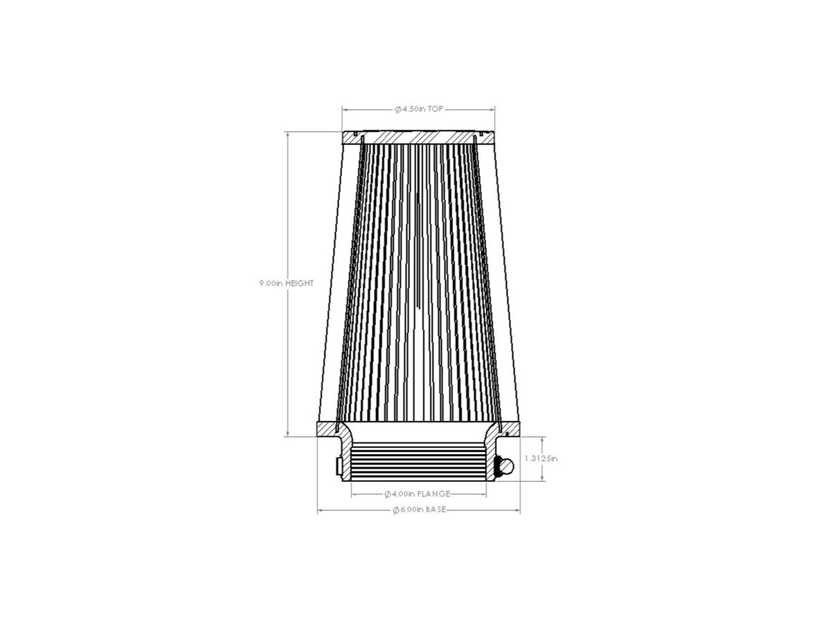 aFe Magnum FORCE Intake Replacement Air Filter w/ D2 Dura-Dry Media 4 F x6in B x4-1/2in T x9in H