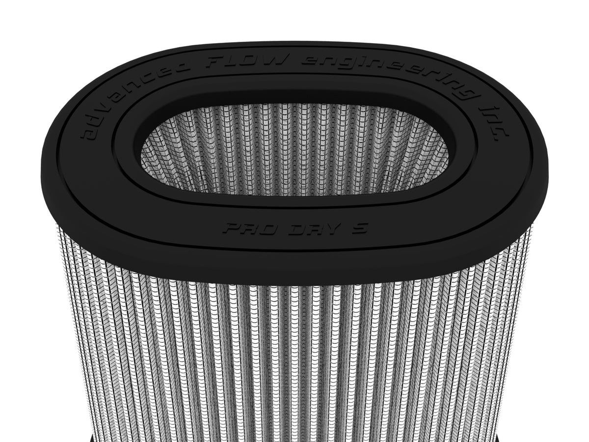 aFe MagnumFLOW Air Filter ProDry S 6.75inX4.75in F x 8.25inX6.25in B (INV) x 7.25X5in T (INV) x 9in
