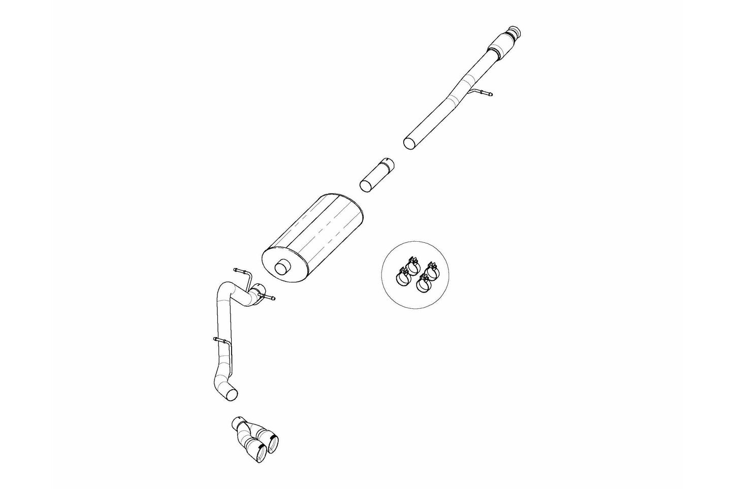 CORSA Sport / 3.0 in Cat-Back SSE 4.0 in Twin Tips | 2019-2023 Silverado Sierra, Denali 5.3L 157WB (21031)
