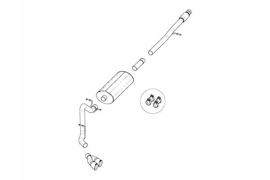 CORSA Sport / 3.0 in Cat-Back SSE 4.0 in Twin Tips | 2019-2023 Silverado Sierra, Denali 5.3L 157WB (21031)